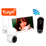 Комплект беспроводной Wi Fi видеодомофон SkyNet 1100-Tuya (1+1) домофон, панель и камера HDcom 9826-ASW5