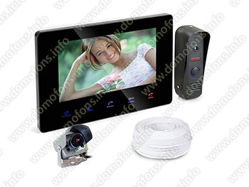 Комплект видеодомофон HDcom B707 и аналоговая мини камера